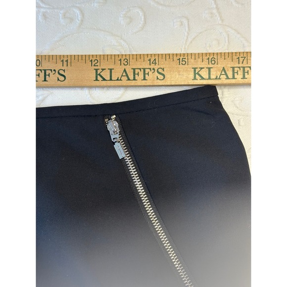 Calvin Klein Sleek Black Pencil Skirt‎ Women's Size 10 Career Zipper Accents - Picture 6 of 7